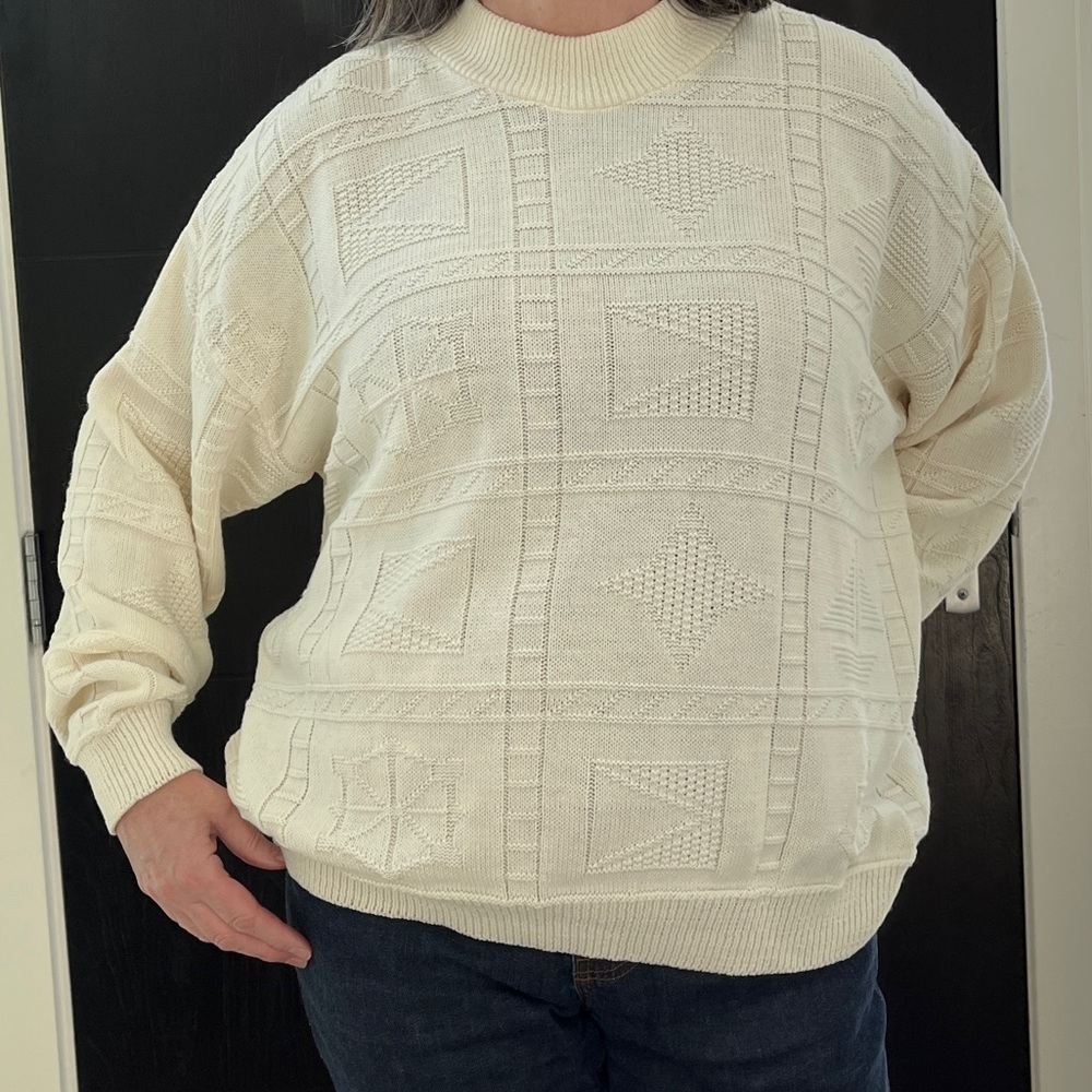 VINTAGE Image Nautical Fisherman Crew Neck Pullover Sweater Lighweight Unisex
